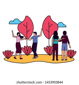 couples romantic love flat design vector illustration