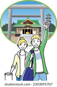 Couples sightseeing at temples and shrines
