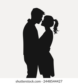 Couples Silhouette Icon in the Plain Background Love, Relationship, Romance, Icon, Together.