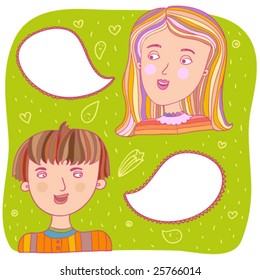 Couples talk in vector
