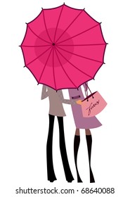 couples under the umbrella