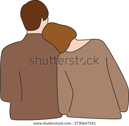Couples Valentine love care affection illustration