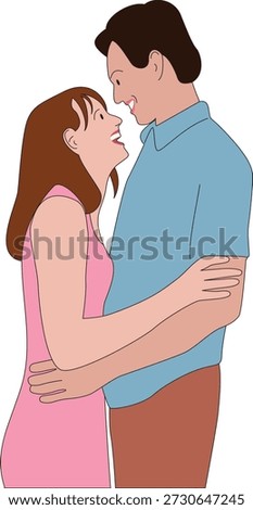 Couples Valentine love care affection illustration