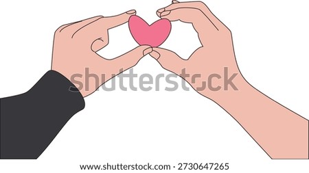 Couples Valentine love care affection illustration