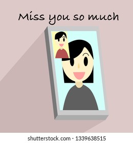 Couples video call each other with happy face