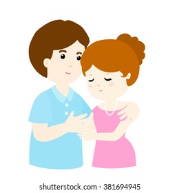 couples who have reconciled cartoon character vector illustration