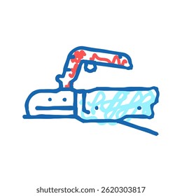 mecanismo de acoplamento reboque ícone doodle esboço vetor. mecanismo de acoplamento sinal do reboque. símbolo isolado ilustração