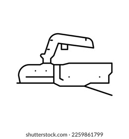 coupling mechanism trailer line icon vector. coupling mechanism trailer sign. isolated contour symbol black illustration