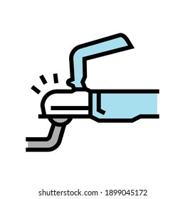coupling trailer with car color icon vector. coupling trailer with car sign. isolated symbol illustration