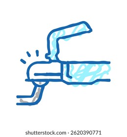 reboque de acoplamento com ícone de doodle carro esboço vetor. reboque de acoplamento com sinal de carro. ilustração de símbolo isolado