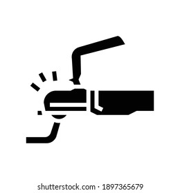 Anhänger mit Auto-Glyphsymbol-Vektorgrafik. Anhänger mit Autozeichen verbinden. isoliertes Kontursymbol