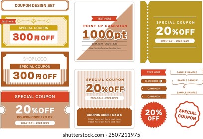 Coupon andTicket Template Design Set