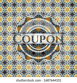 Insignia de estilo árabe Coupon. Decoración árabe.
