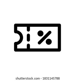 Coupon (Black Friday) icon outline vector. isolated on white background