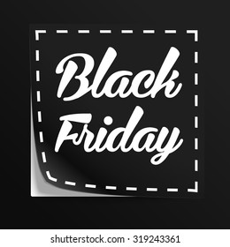 Coupon with Black Friday tag. Vector label with cut lines