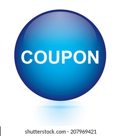 Coupon blue circular button