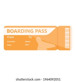 Coupon boarding pass icon. Cartoon of Coupon boarding pass vector icon for web design isolated on white background
