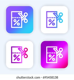 Coupon bright purple and blue gradient app icon