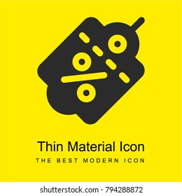 Coupon bright yellow material minimal icon or logo design