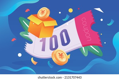 Coupon , a bunch of coupons in the air, vector illustration, financial business