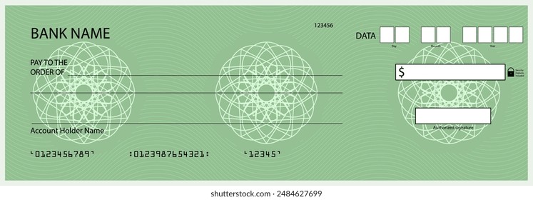 Cupón y cheque, talonario en blanco, pago comercial y factura personal. Vector de talonario de cheques en blanco, pago de negocios, factura personal, ilustración de transacción de Plantilla financiera