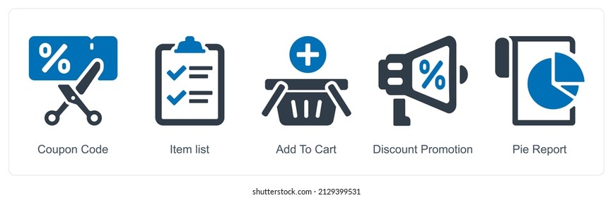 Coupon Code And Item List Icon Concept