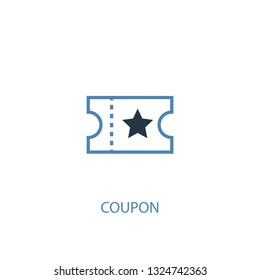 coupon concept 2 colored icon. Simple blue element illustration. coupon concept symbol design. Can be used for web and mobile UI/UX