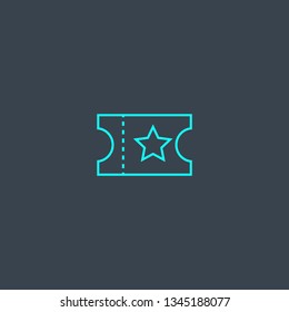 coupon concept blue line icon. Simple thin element on dark background. coupon concept outline symbol design. Can be used for web and mobile UI/UX