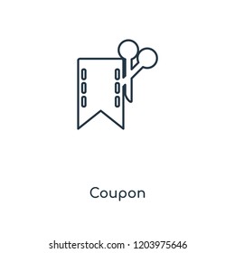 Coupon concept line icon. Linear Coupon concept outline symbol design. This simple element illustration can be used for web and mobile UI/UX.