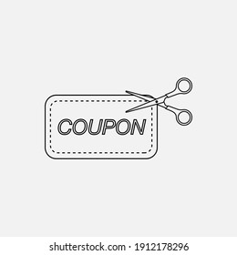 Coupon cut icon. Discount Coupon Icon. Vector simple modern icon design illustration.