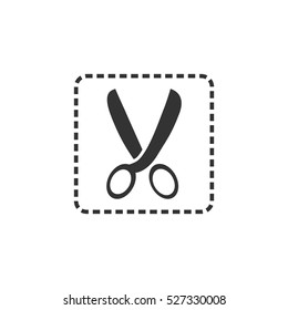 Coupon cutting icon flat. Illustration isolated vector sign symbol