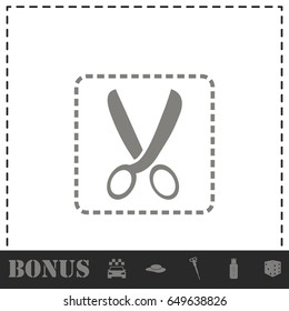 Coupon cutting icon flat. Simple vector symbol and bonus icon