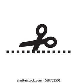 Coupon Cutting Icon Scissors Isolated Vector Stock Vector (royalty Free 