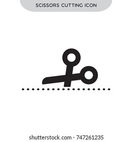 Coupon cutting symbol, scissors icon