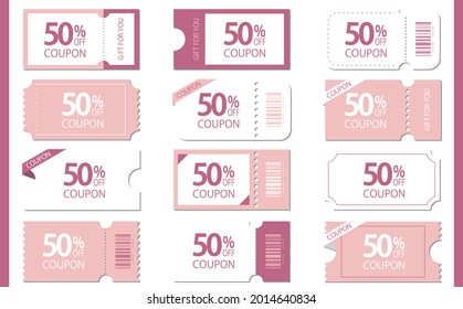 Coupon design illustration set with alpha