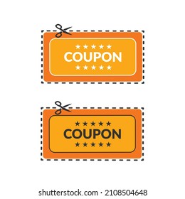 Coupon design isolated on white background. Sale icon. Shopping concept. Gift card. Promo code. Coupon rectangle shape with scissors. Vector stock