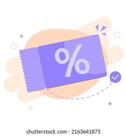 Coupon discount flat design vector template. Gift Voucher. Vector