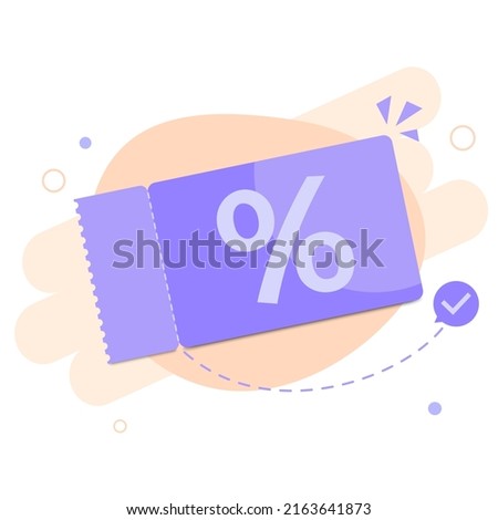 Coupon discount flat design vector template. Gift Voucher. Vector