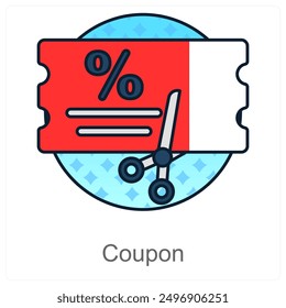 Concepto de icono de Cupón y descuento