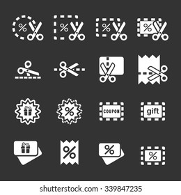 coupon and discount icon set, vector eps10.
