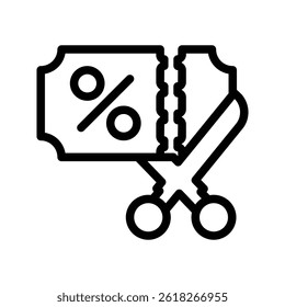 Coupon discount icon, Vector graphics