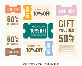 Coupon Discount template, Shopping marketing and best promotion retail price vector illustration, Colorful