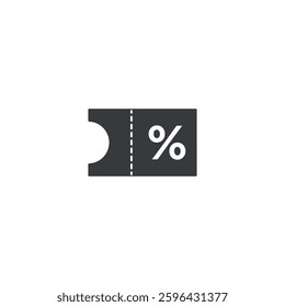 Coupon Discount Ticket Icon – Percentage Off Voucher Vector