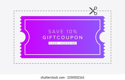 Descuento de cupones. Vocador de regalo vectorial. 