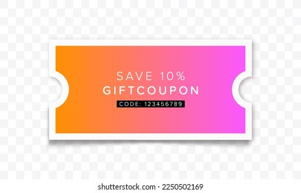 Coupon Discount. Vector Gift Voucher. 