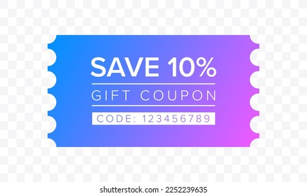 Descuento de cupones. Vocador de regalo vectorial. 