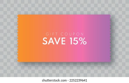 Coupon-Rabatt. Vektorgeschenkgutschein. 
