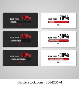 coupon discounts are made on white and black background, discount 30,50,70 percent