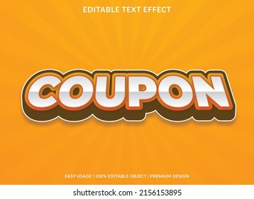 coupon editable text effect template with abstract and modern style use for business logo and brand 