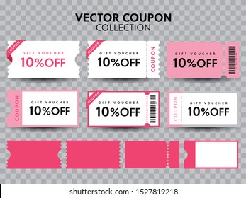 COUPON FASHION TICKET CARD  element template for graphics design. Vector illustration